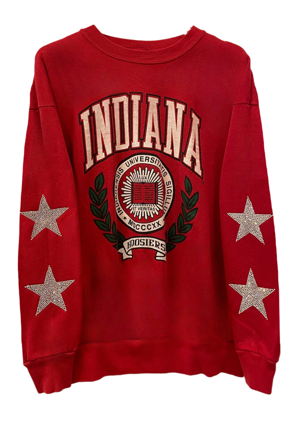 Indiana University One of a KIND Vintage Sweatshirt with Crystal Star Design
