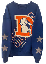 Load image into Gallery viewer, Denver Broncos, NFL One of a KIND Vintage “Rare Find” Sweatshirt with Crystal Star Design
