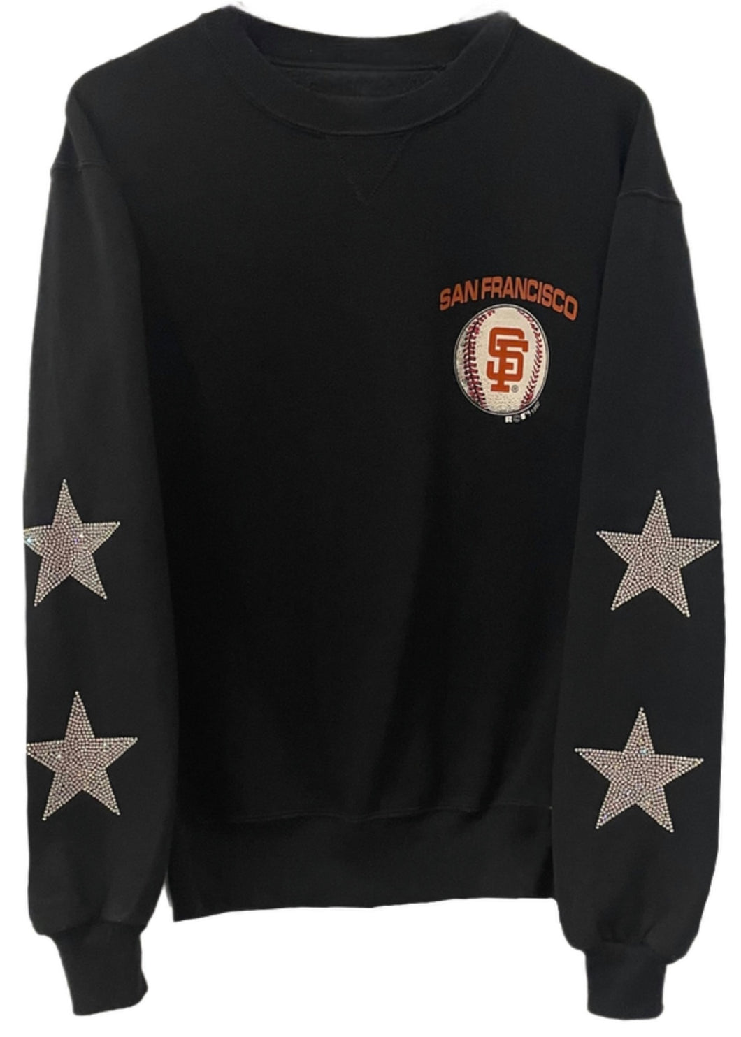 San Franciscio Giants, MLB One of a KIND Vintage Sweatshirt with Crystal Star Design.
