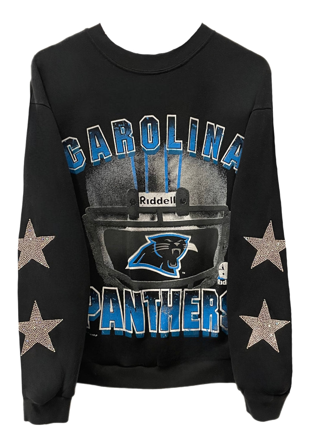 Carolina Panthers, Football One of a KIND Vintage Sweatshirt with Crystal Star Design
