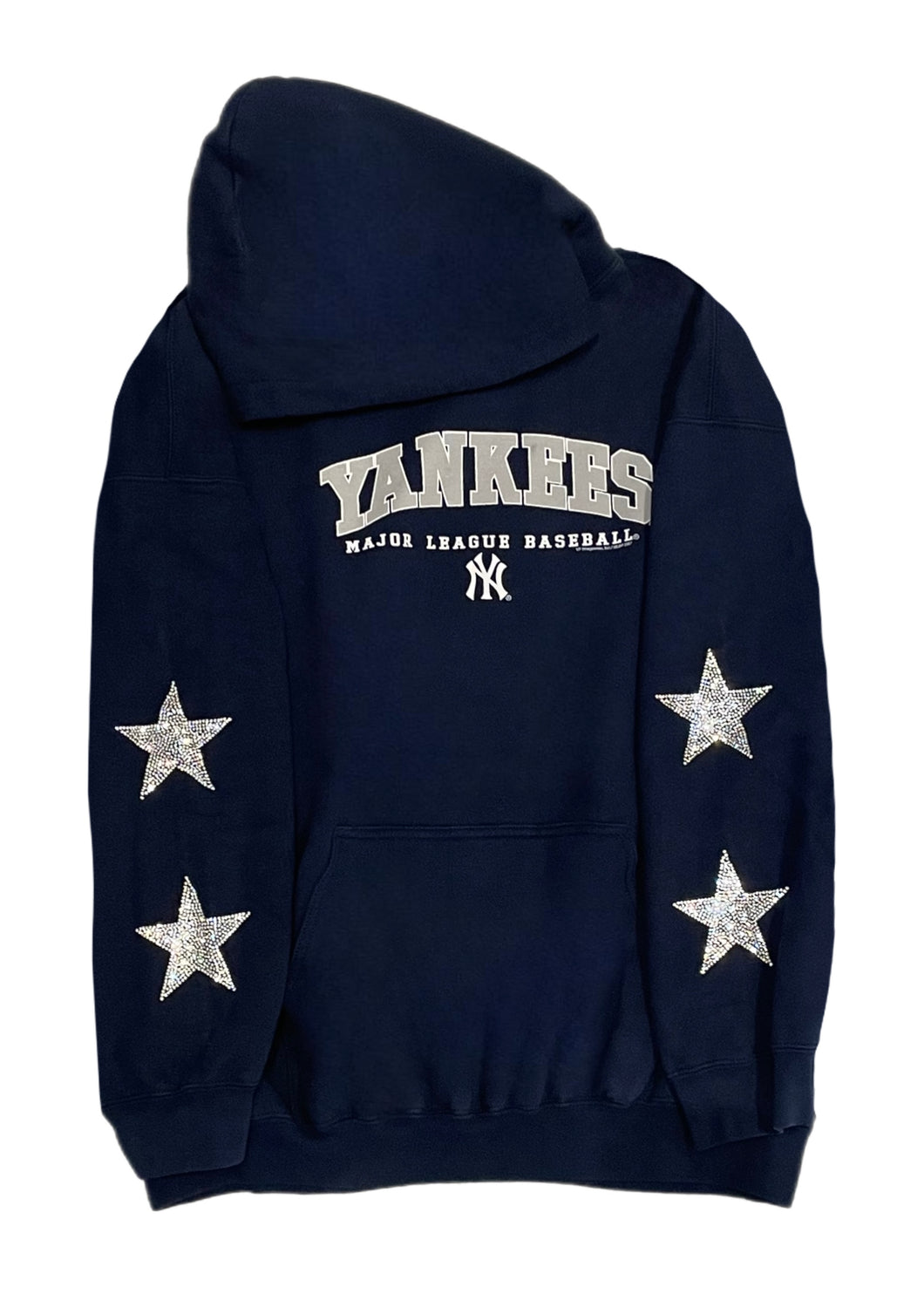 NY Yankees, MLB One of a KIND Vintage Hoodie with Crystal Star Design