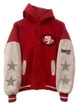 Load image into Gallery viewer, San Francisco 49ers, NFL “Rare Find” One of a KIND Vintage Button Up Hoodie with Crystal Star Design
