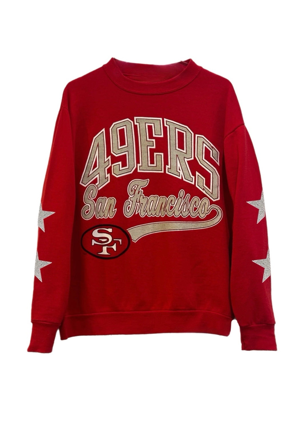 San Francisco 49ers, Football One of a KIND Vintage Sweatshirt with Crystal Star Design