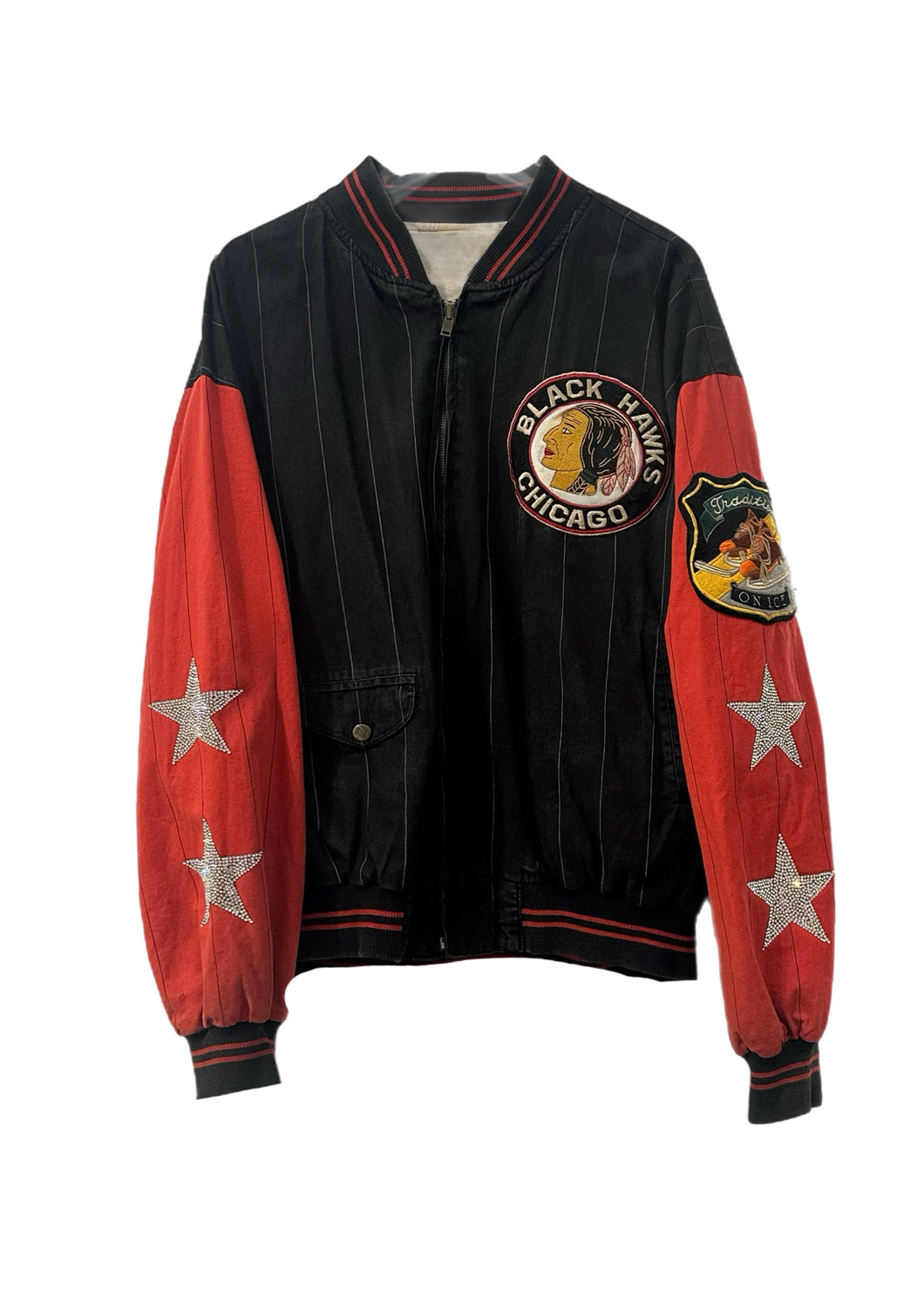 Chicago Blackhawks, Hockey One of a KIND Vintage Jacket with Crystal Star Design