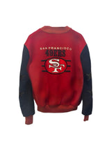 Load image into Gallery viewer, San Francisco 49ers, Football “Rare Find” One of a KIND Vintage  Bomber Jacket with Black Crystal Star Design
