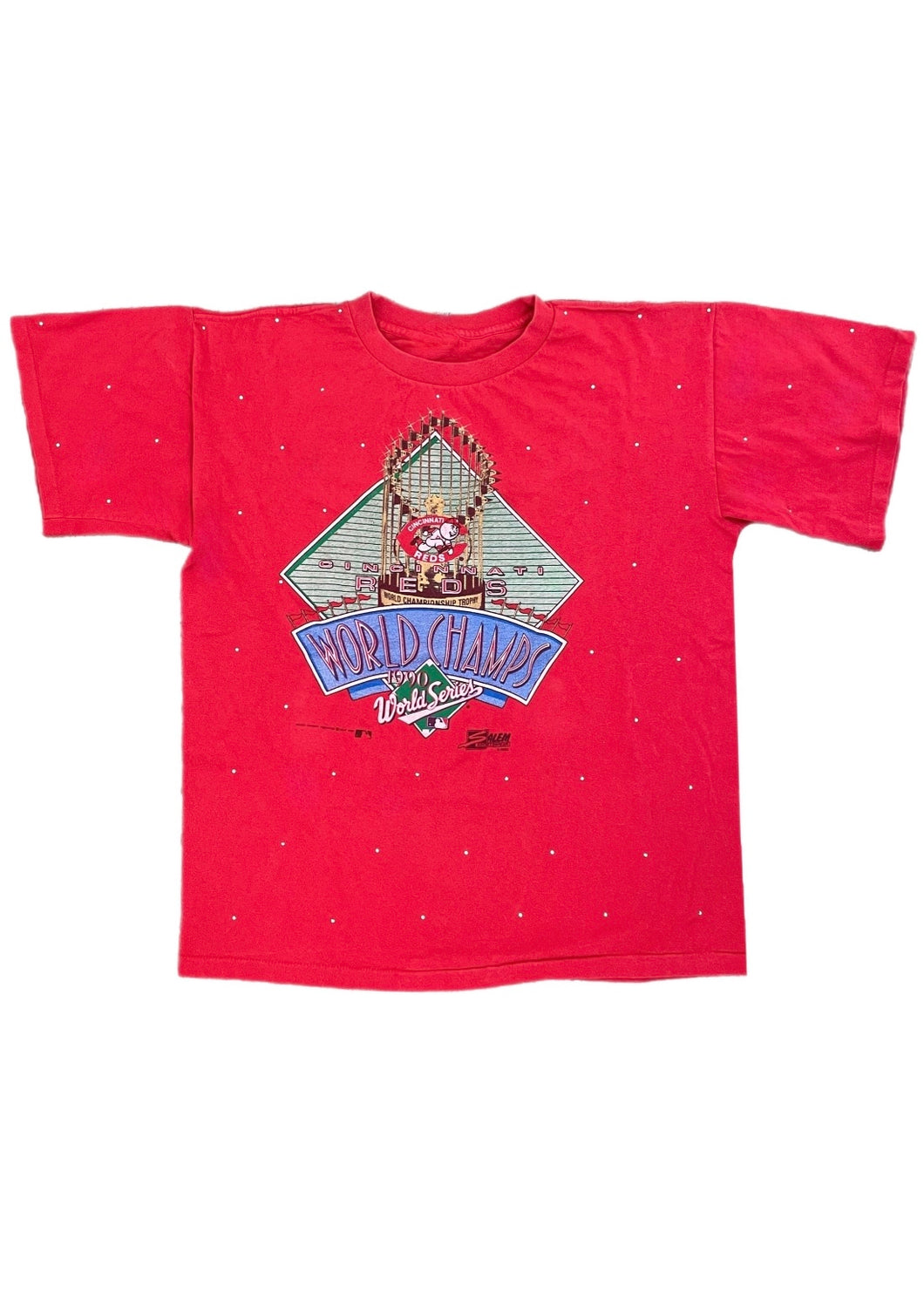 Cincinnati Reds, MLB One of a KIND Vintage Tee with All Over Crystal Design.