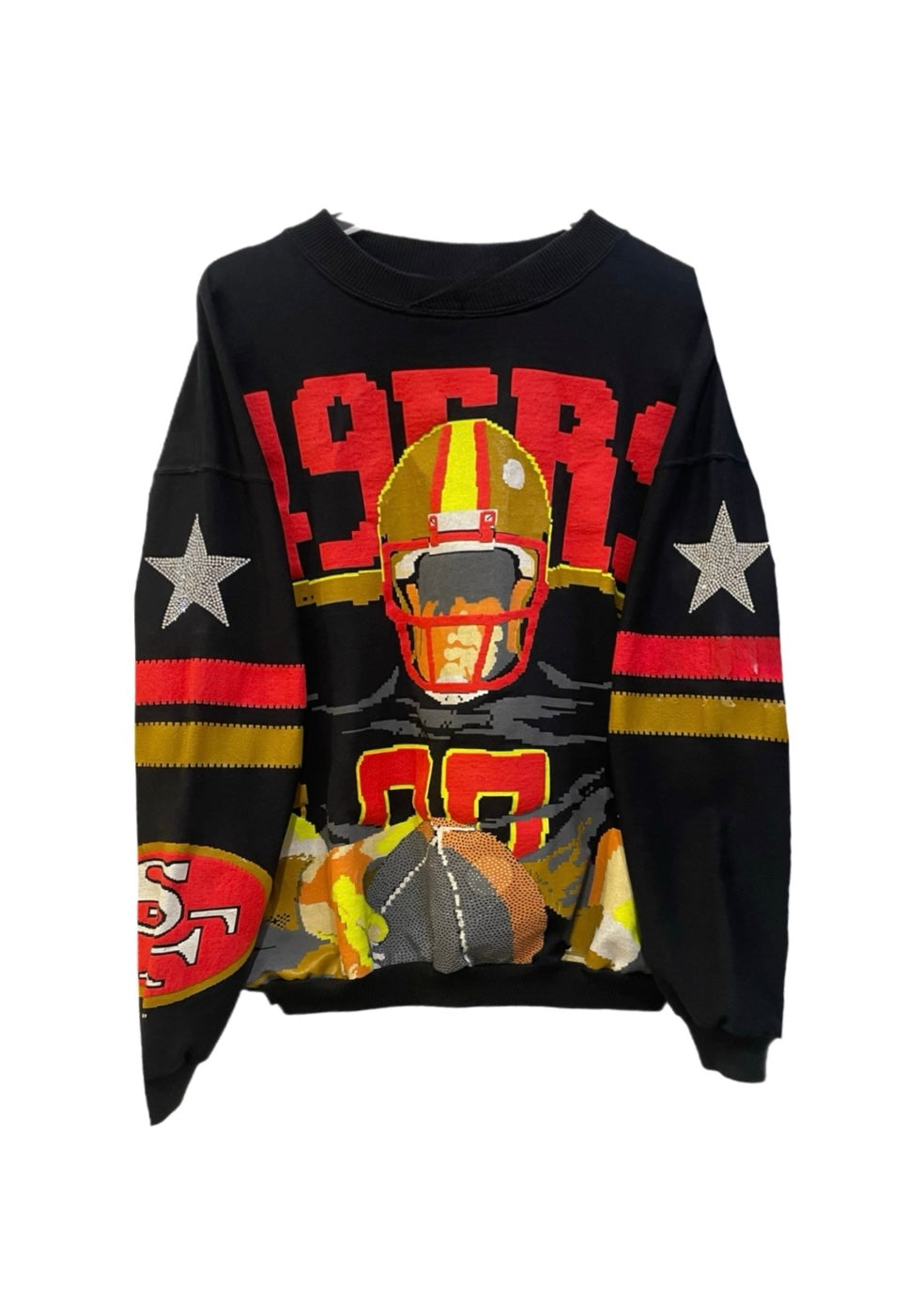 San Francisco 49ers, NFL One of a KIND Vintage “Super Rare Find”  Sweatshirt with Crystal Star Design