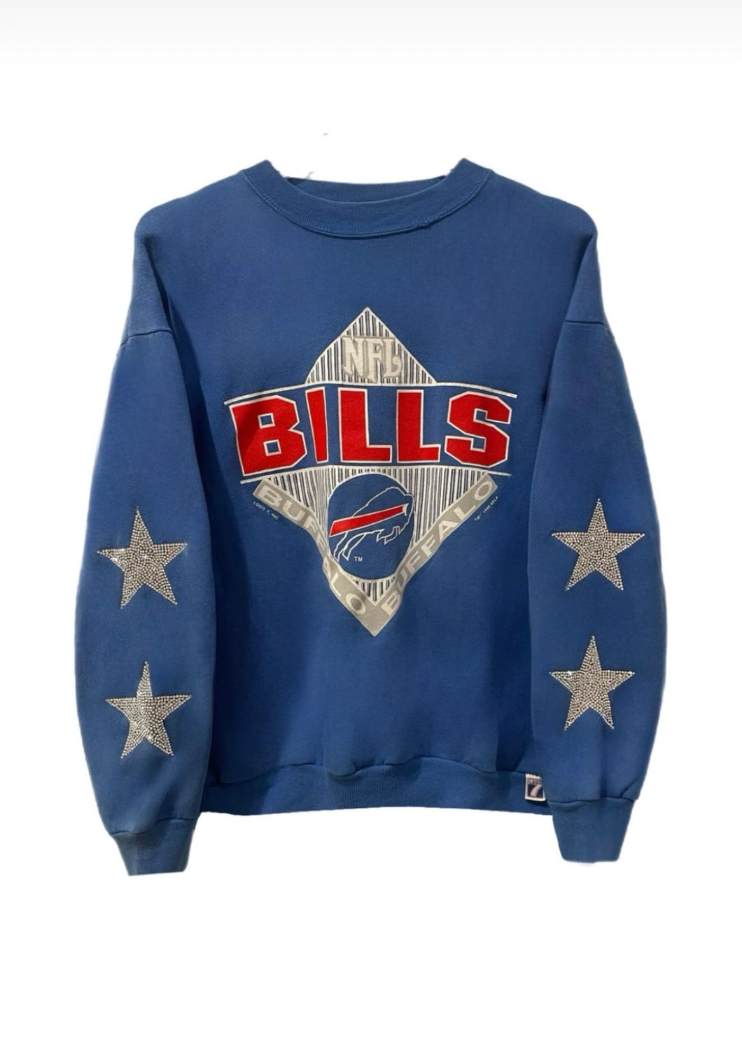 Buffalo Bills, NFL One of a KIND Vintage Sweatshirt with Crystal Star Design