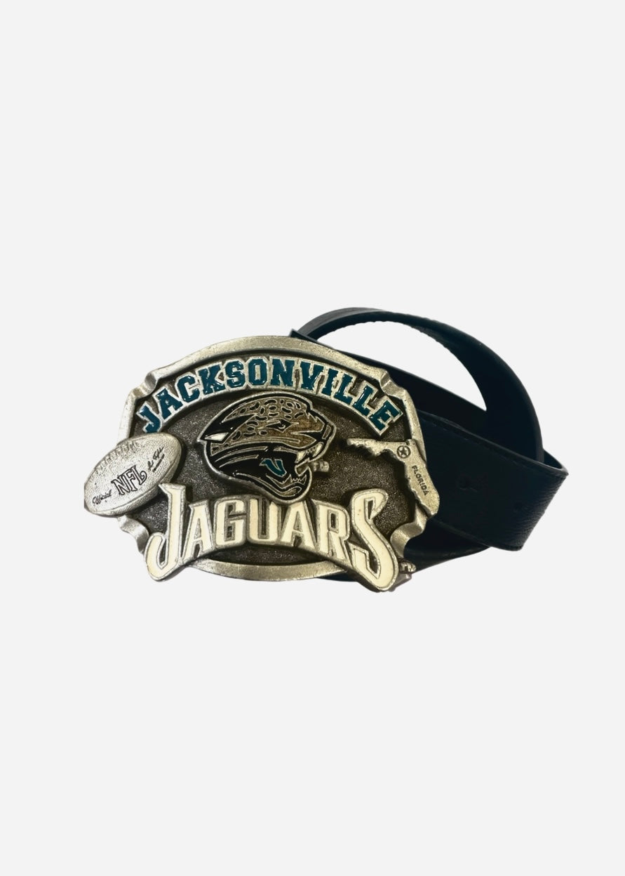 Jacksonville Jaguars, Football Vintage 1996 Belt Buckle with New Soft Leather Strap