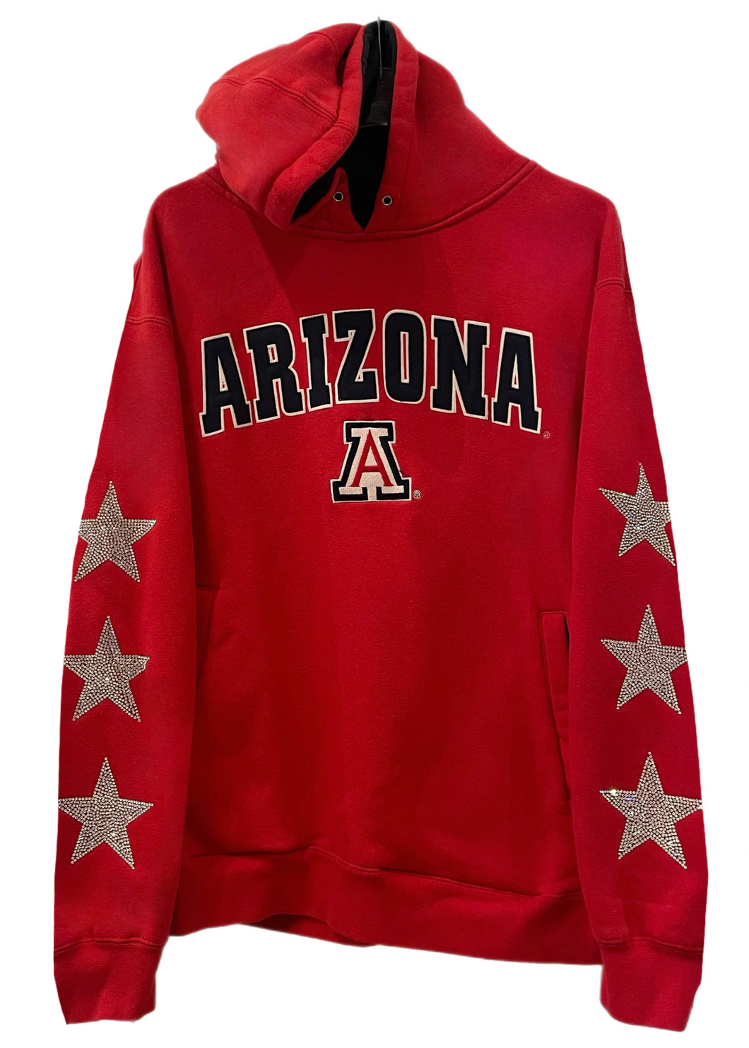 University of Arizona, One of a KIND Vintage Hoodie with Three Crystal Star Design