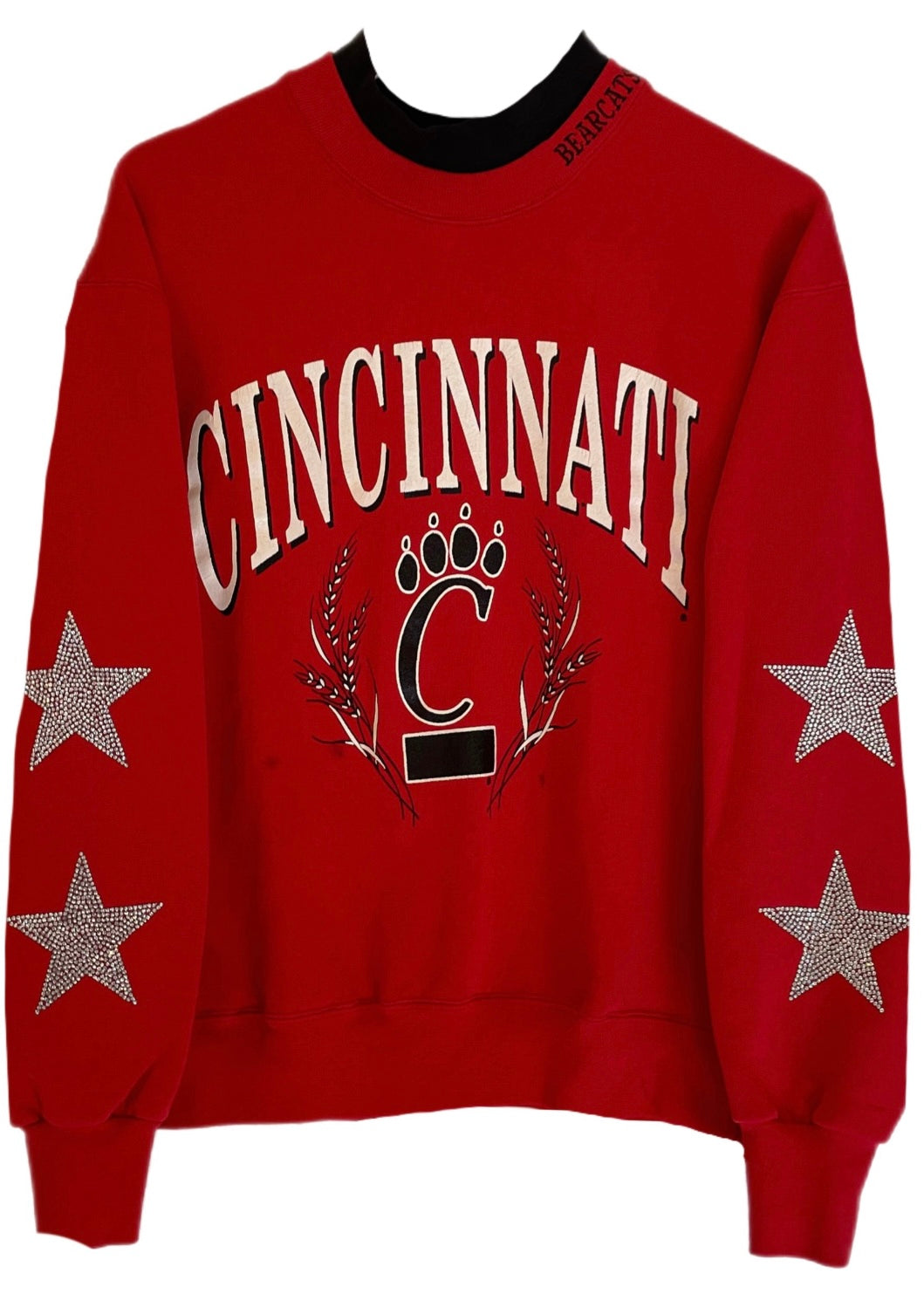 University of Cincinnati, Bearcats One of a KIND Vintage Sweatshirt with Crystal Star Design