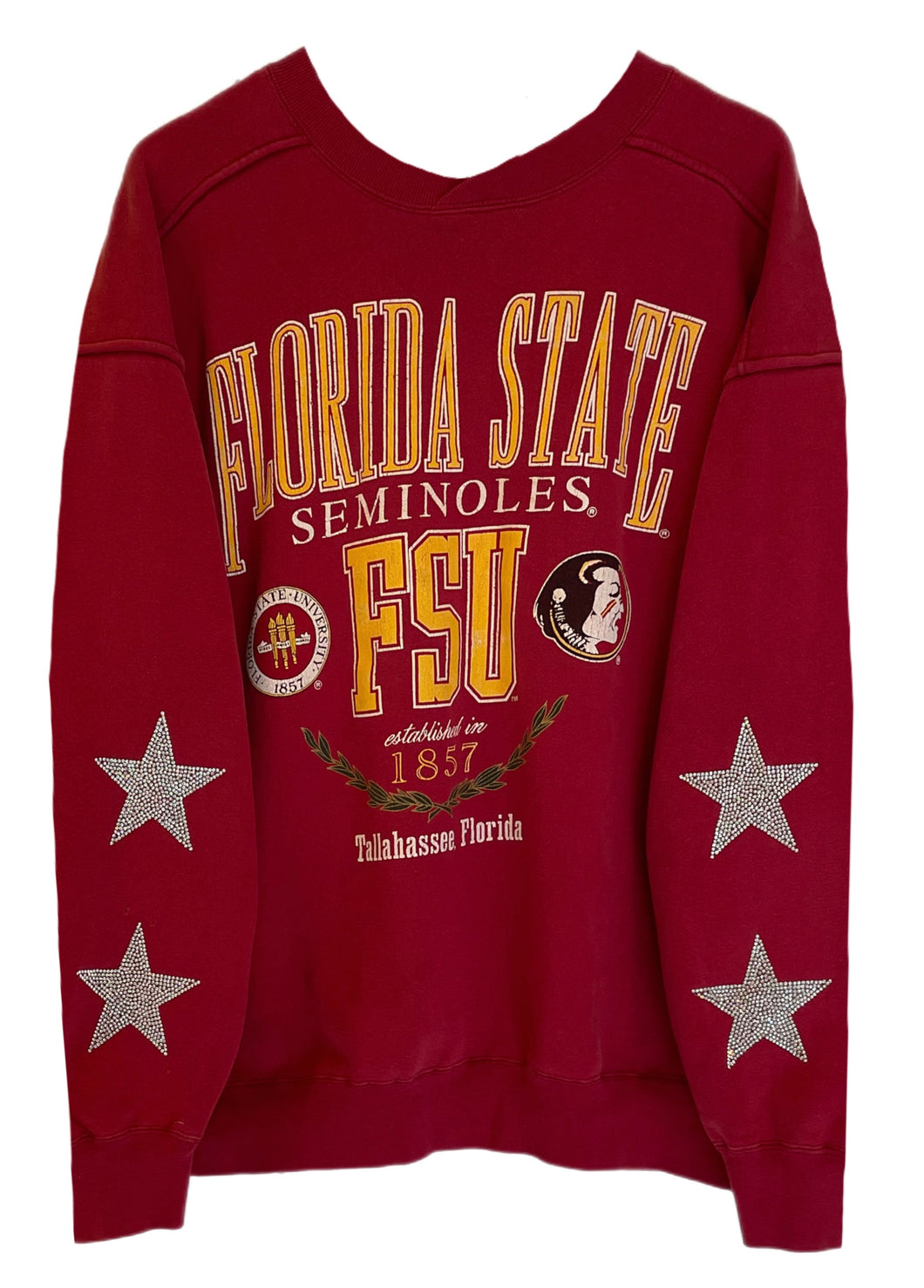 Florida State University, FSU One of A KIND Vintage Seminoles Sweatshirt with Crystal Star Design