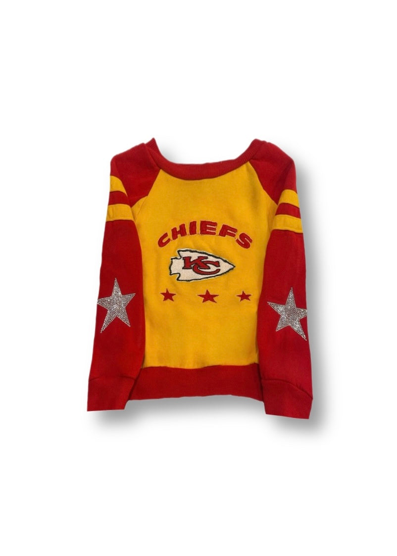 Kansas City Chiefs, Football One of a KIND Vintage “Rare Find” Kids Sweatshirt with Crystal Star Design