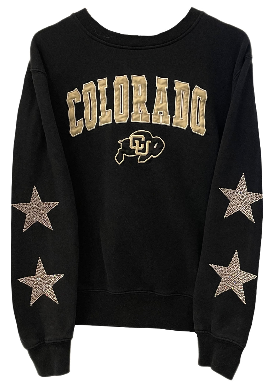 University of Colorado, One of a KIND Vintage Sweatshirt with Crystal Star Design.