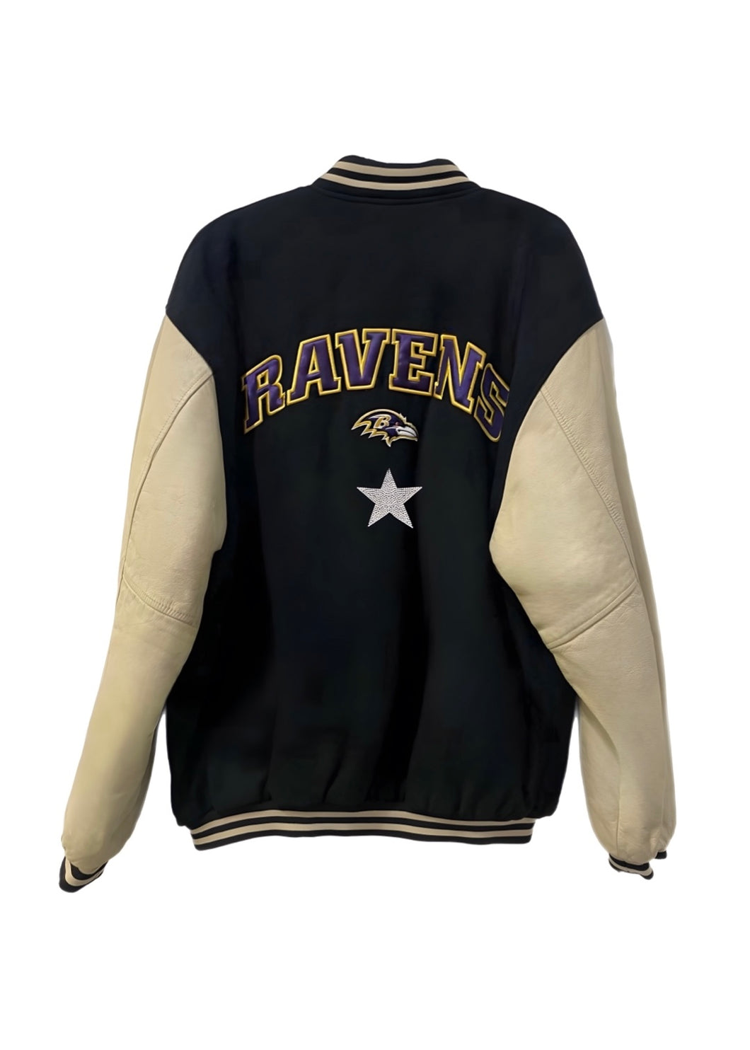 Baltimore Ravens, NFL One of a KIND Vintage “Rare Find” Varsity Jacket with Crystal Star Design