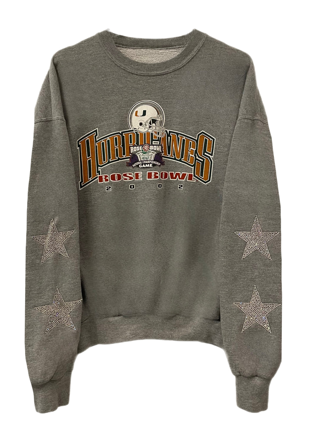 University of Miami, One of a KIND “Rare Find” Vintage Miami Hurricanes Sweatshirt with Crystal Star Design