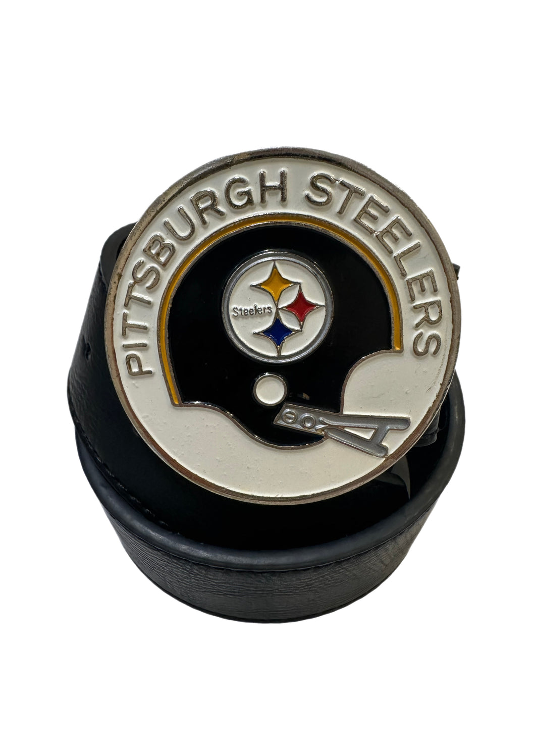 Pittsburgh Steelers, Football Vintage 1971 Belt Buckle with New Soft Leather Strap