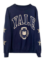 Load image into Gallery viewer, Yale University, One of a KIND Vintage Navy Sweatshirt with Crystal Star Design
