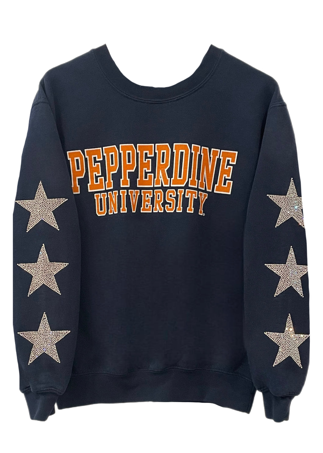 Pepperdine University, One of a KIND Vintage Sweatshirt with Three Crystal Star Design