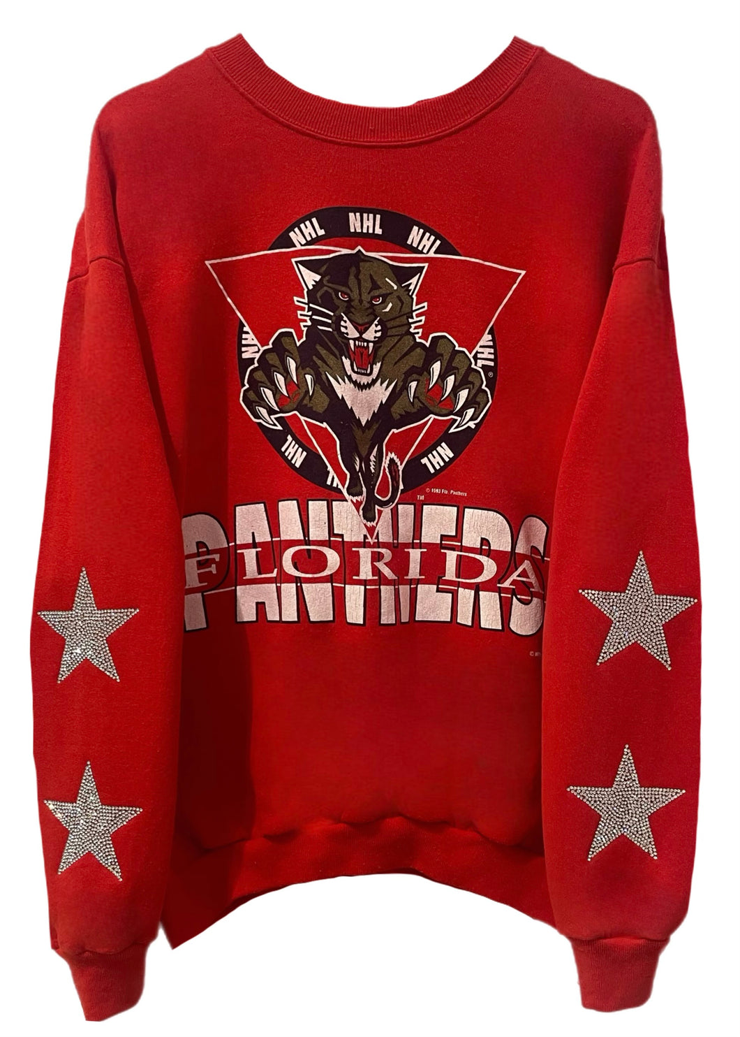 Florida Panthers, Hockey One of a KIND Vintage Sweatshirt with Crystal Star Design