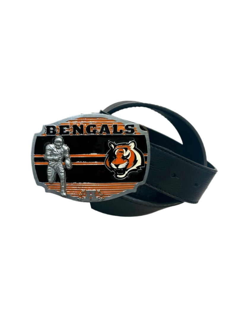 Cincinnati Bengals, Football Vintage Belt Buckle with New Soft Leather Strap