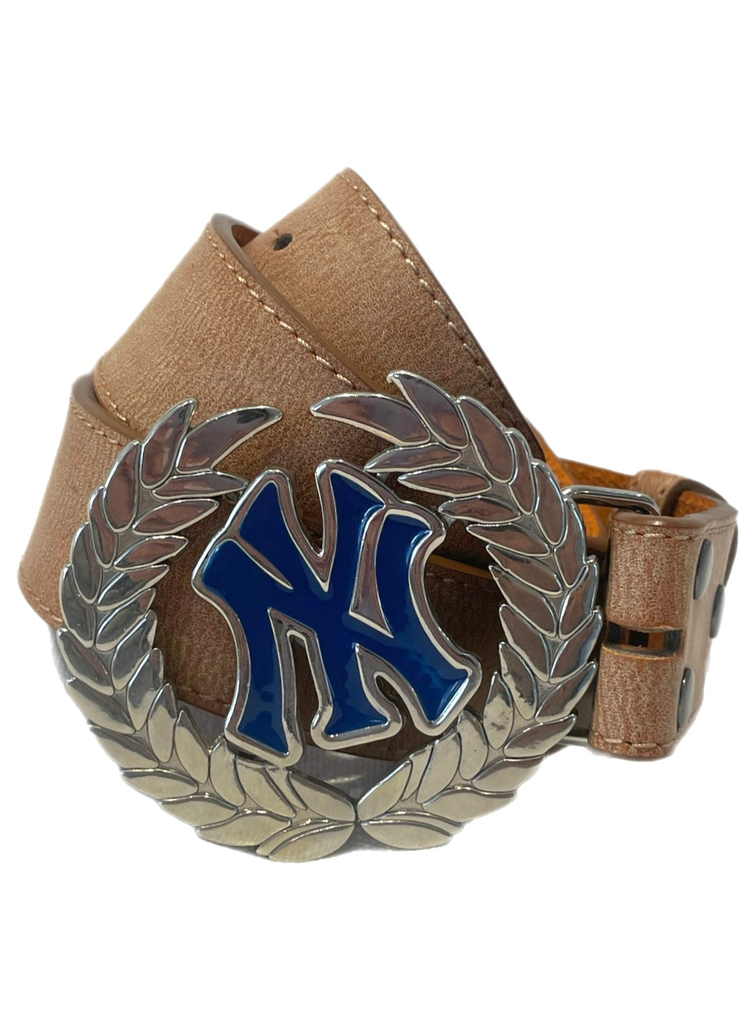New York Yankees, MLB Vintage Belt Buckle with New Soft Leather Strap