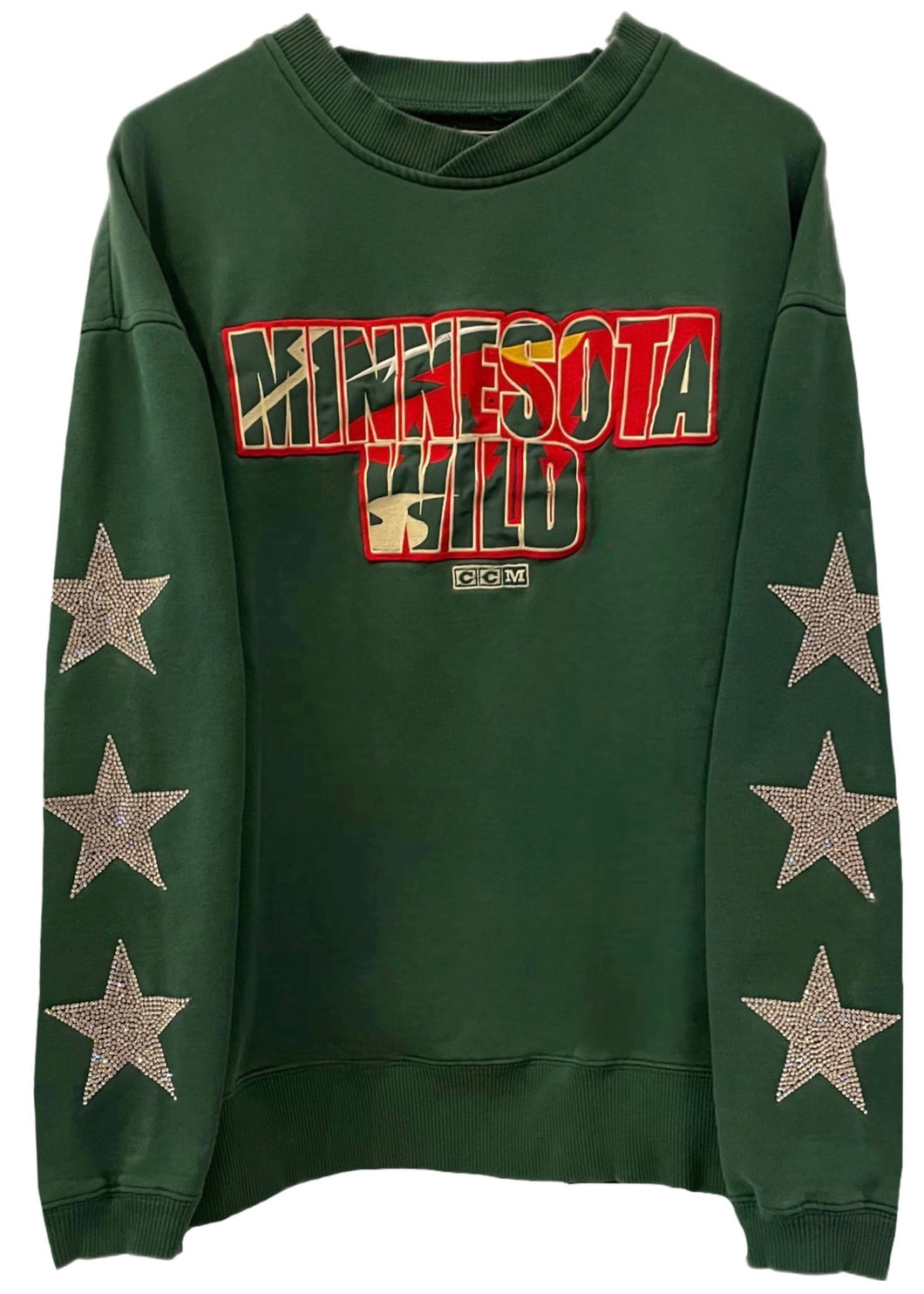 Minnesota Wild, NHL One of a KIND Vintage Sweatshirt with Crystal Star Design
