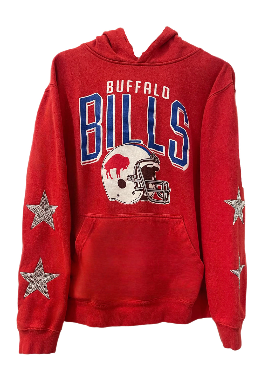 Buffalo Bills, NFL One of a KIND Vintage Hoodie with Crystal Star Design