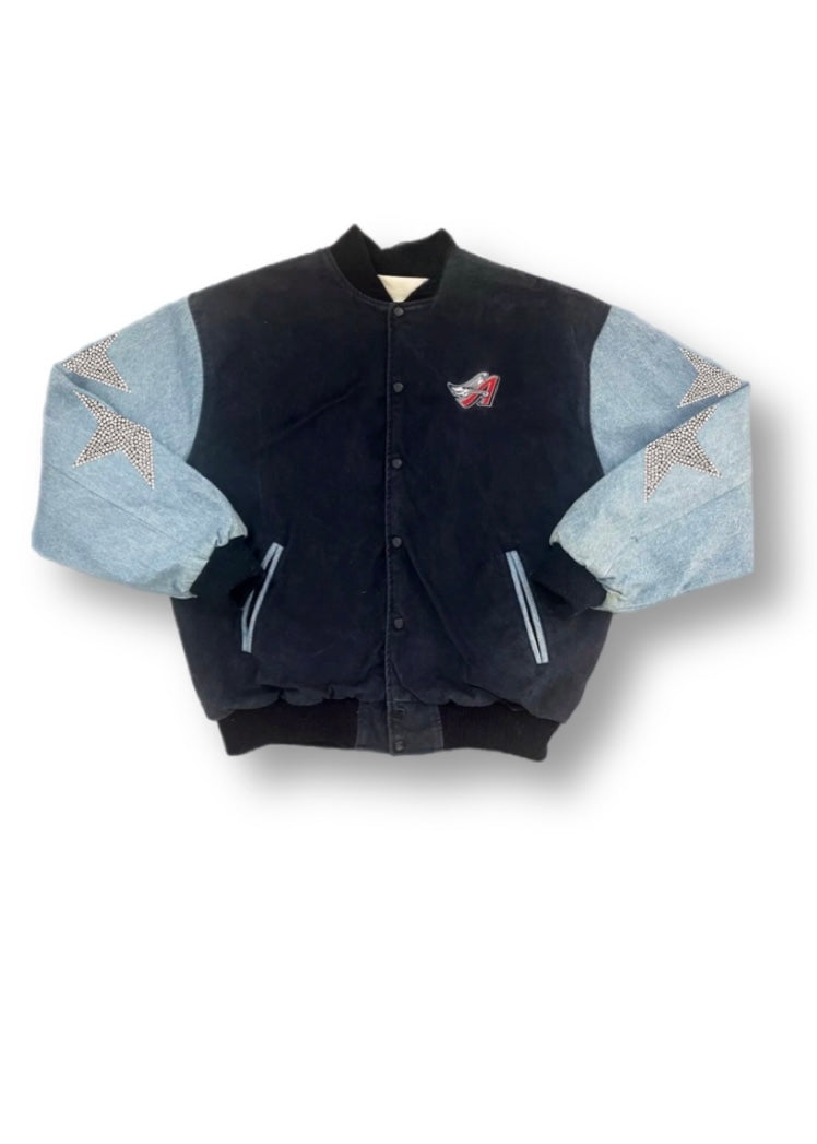Anaheim Angels, MLB, “Rare Find” One of a Kind Vintage Bomber Jacket with Crystal Star