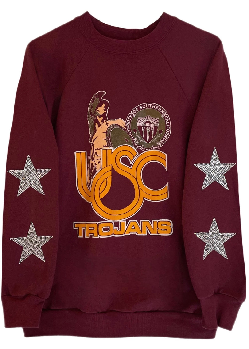 University of Southern California, USC One of a KIND Vintage Sweatshirt with Crystal Star Design.