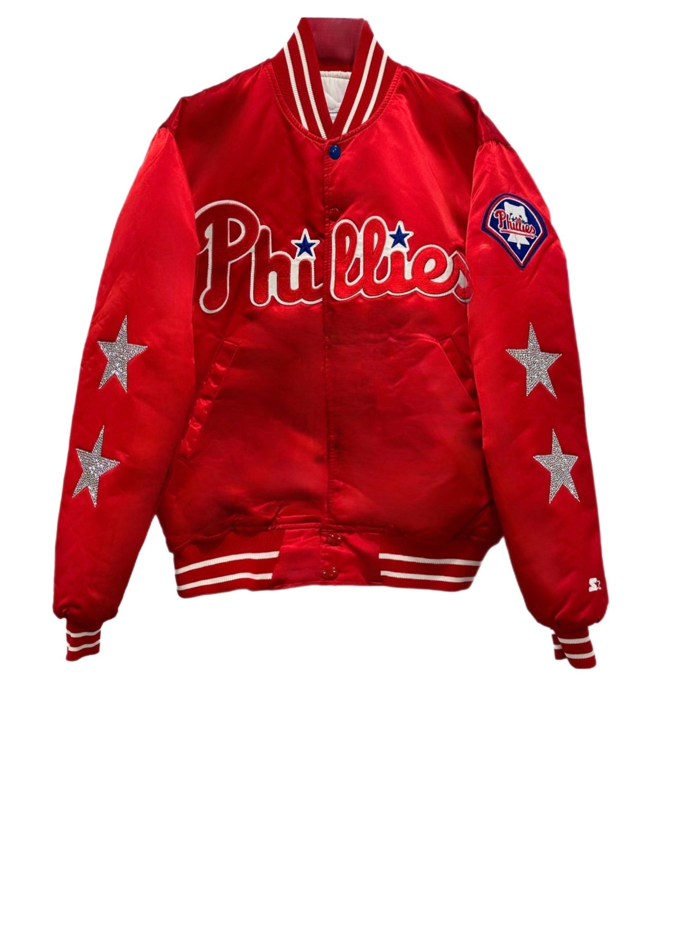 Philadelphia Phillies, MLB One of a KIND Vintage Letterman Jacket with  Crystal Star Design