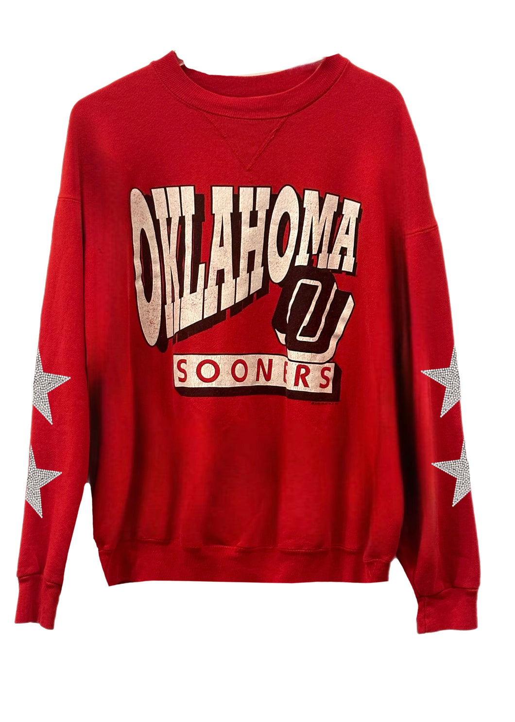University of Oklahoma, Sooners,  One of a KIND Vintage Sweatshirt with Crystal Star Design.