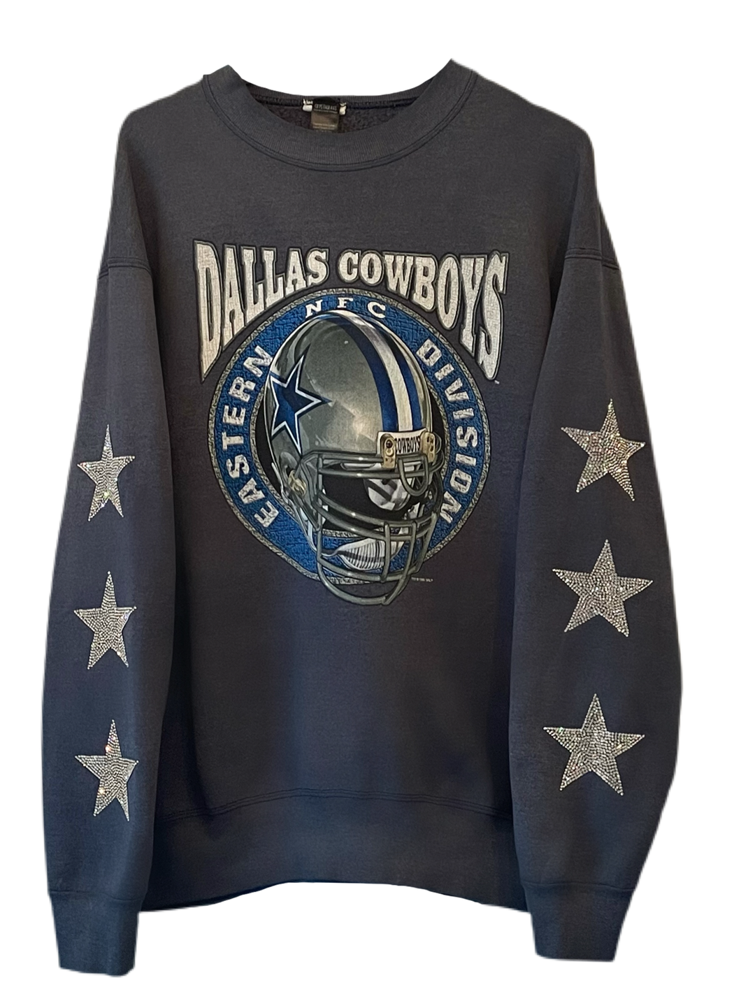 Dallas Cowboys, NFL One of a KIND Vintage Swear shirt with Three Crystal Star Design