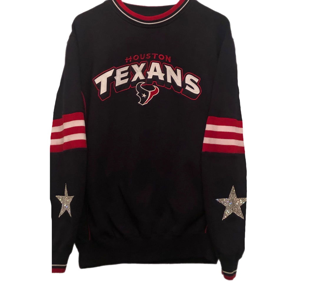 Houston Texans, NFL One of a KIND Vintage Sweatshirt with Crystal Star Design