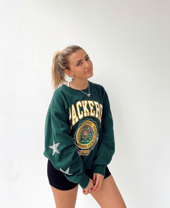 Green Bay Packers, NFL One of a KIND Vintage Sweatshirt with Crystal Star Design