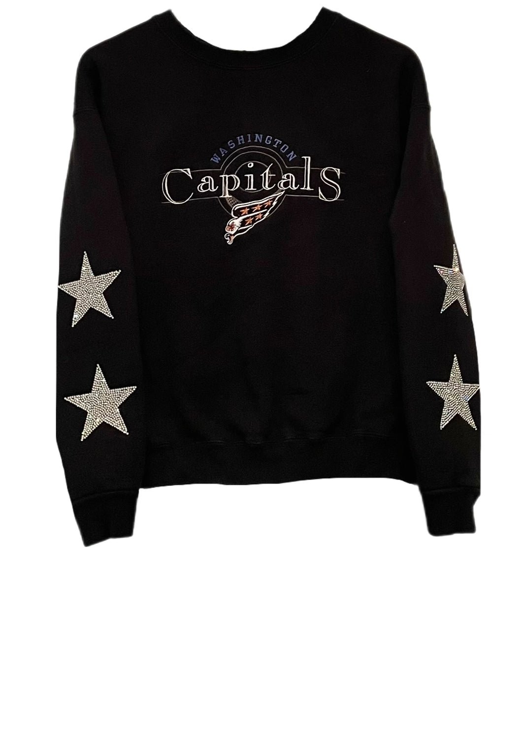 Washington Capitals, NHL One of a KIND Vintage Sweatshirt with Crystal Stars Design