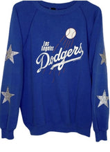 Load image into Gallery viewer, LA Dodgers, MLB One of a KIND Vintage Sweatshirt with Crystal Star Design
