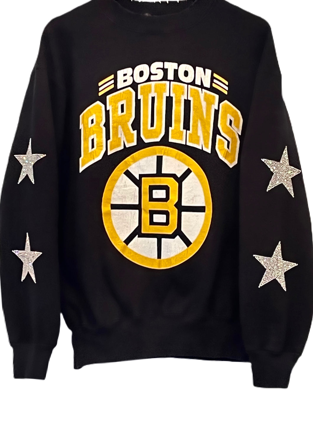 Boston Bruins, NHL One of a KIND Vintage Sweatshirt with Crystal Stars Design