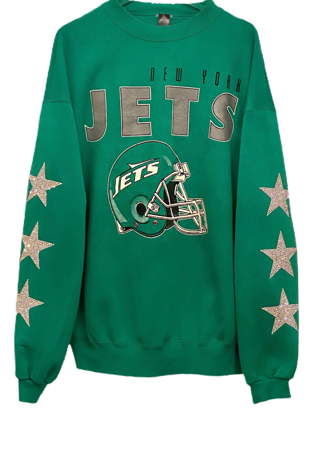 NY Jets, NFL One of a KIND Vintage Sweatshirt with Crystal Star