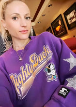 Load image into Gallery viewer, Anaheim Ducks, NHL One of a KIND Vintage “Mighty Ducks” Sweatshirt with Crystal Star Design.
