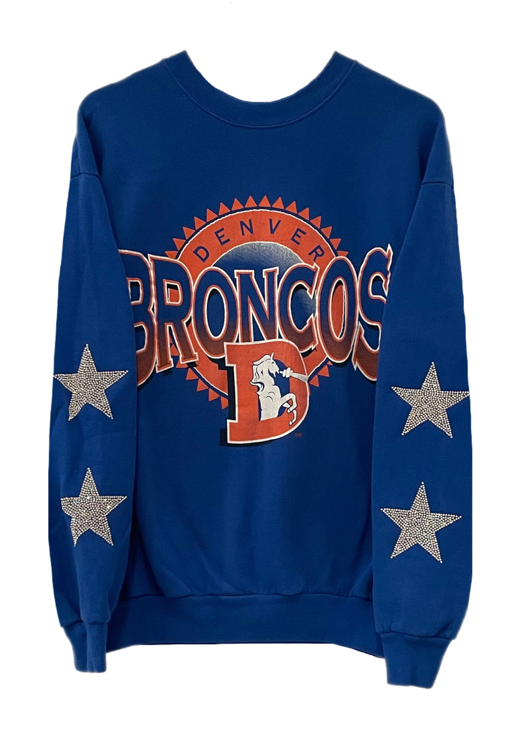 Denver Broncos, NFL One of a KIND Vintage Sweatshirt with Crystal Star Design