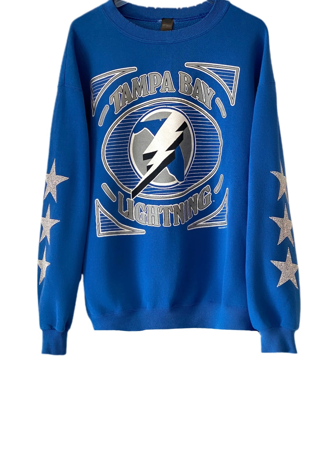 Tampa Bay Lightning, NHL One of a KIND Vintage Sweatshirt with Three Crystal Star Design