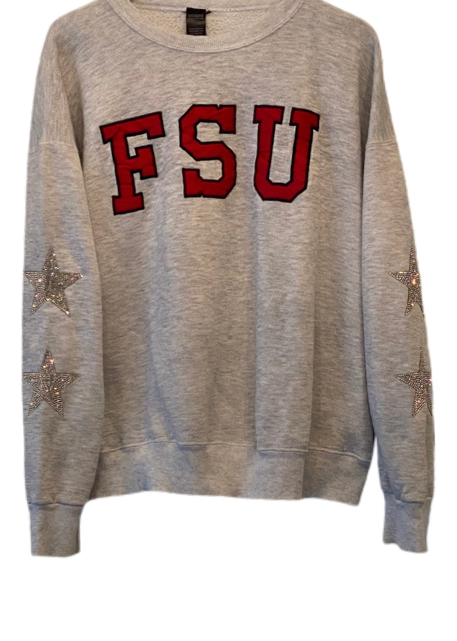 Florida State University, FSU One of A KIND Vintage Seminoles Sweatshirt with Crystal Star Design