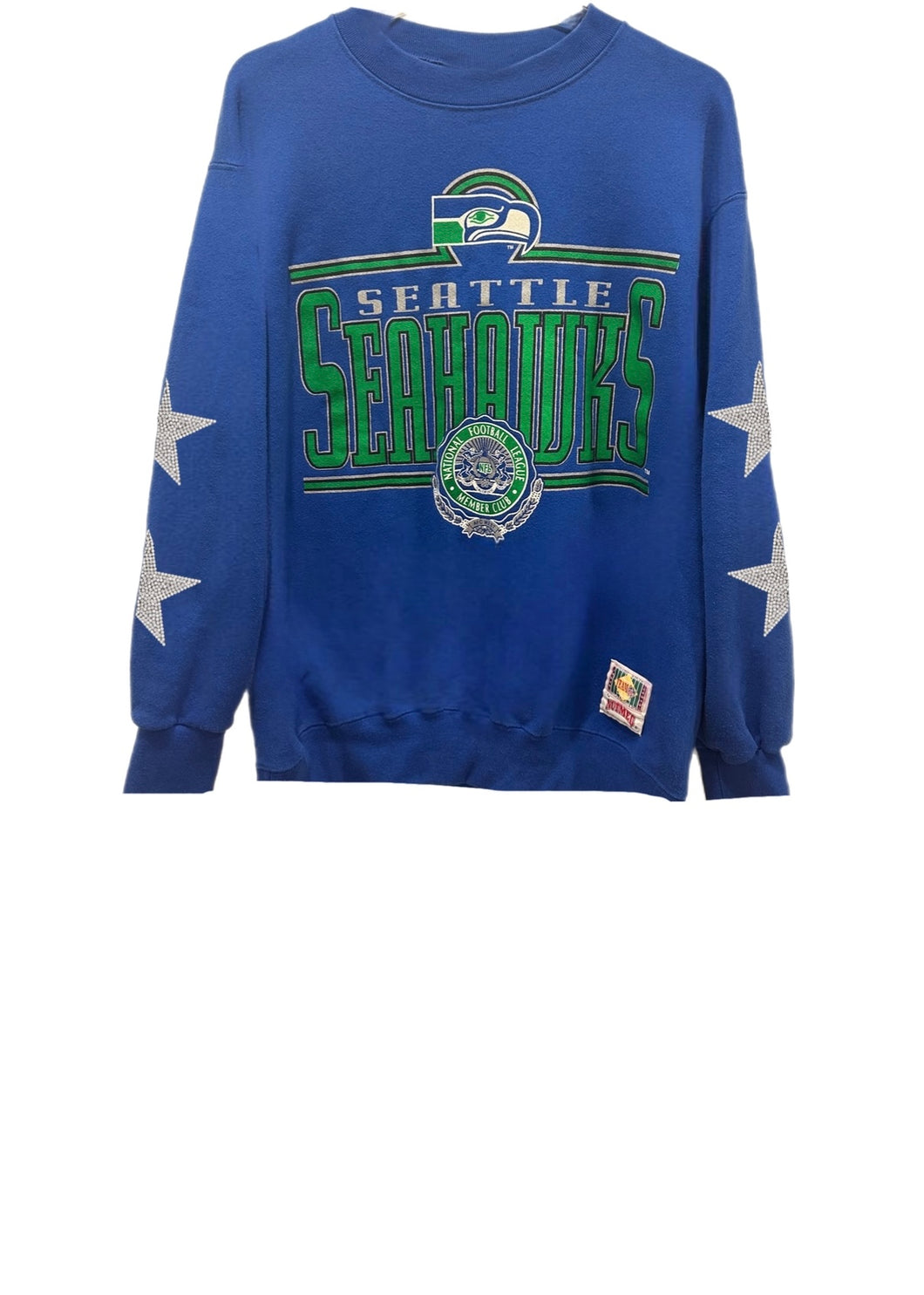 Seattle Seahawks, NFL One of a KIND Vintage Sweatshirt with Crystal Star Design