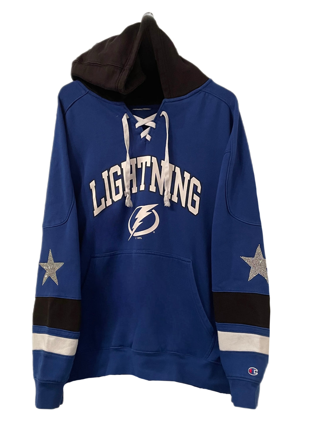 Tampa Bay Lightning, NHL One of a KIND Vintage Hoodie with Crystal Star Design