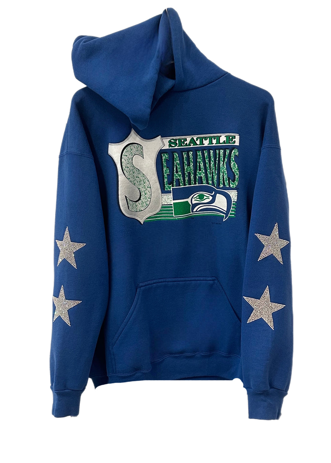 Seattle Seahawks, NFL One of a KIND Vintage Hoodie with Crystal Star Design