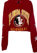 Load image into Gallery viewer, Florida State University, FSU One of a KIND Vintage Seminoles Cropped Sweatshirt with Crystal Star Design
