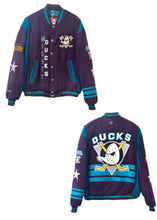Load image into Gallery viewer, Anaheim Ducks, Mighty Duck NHL, “Rare Find” One of a Kind Vintage Letterman Jacket with Crystal Star
