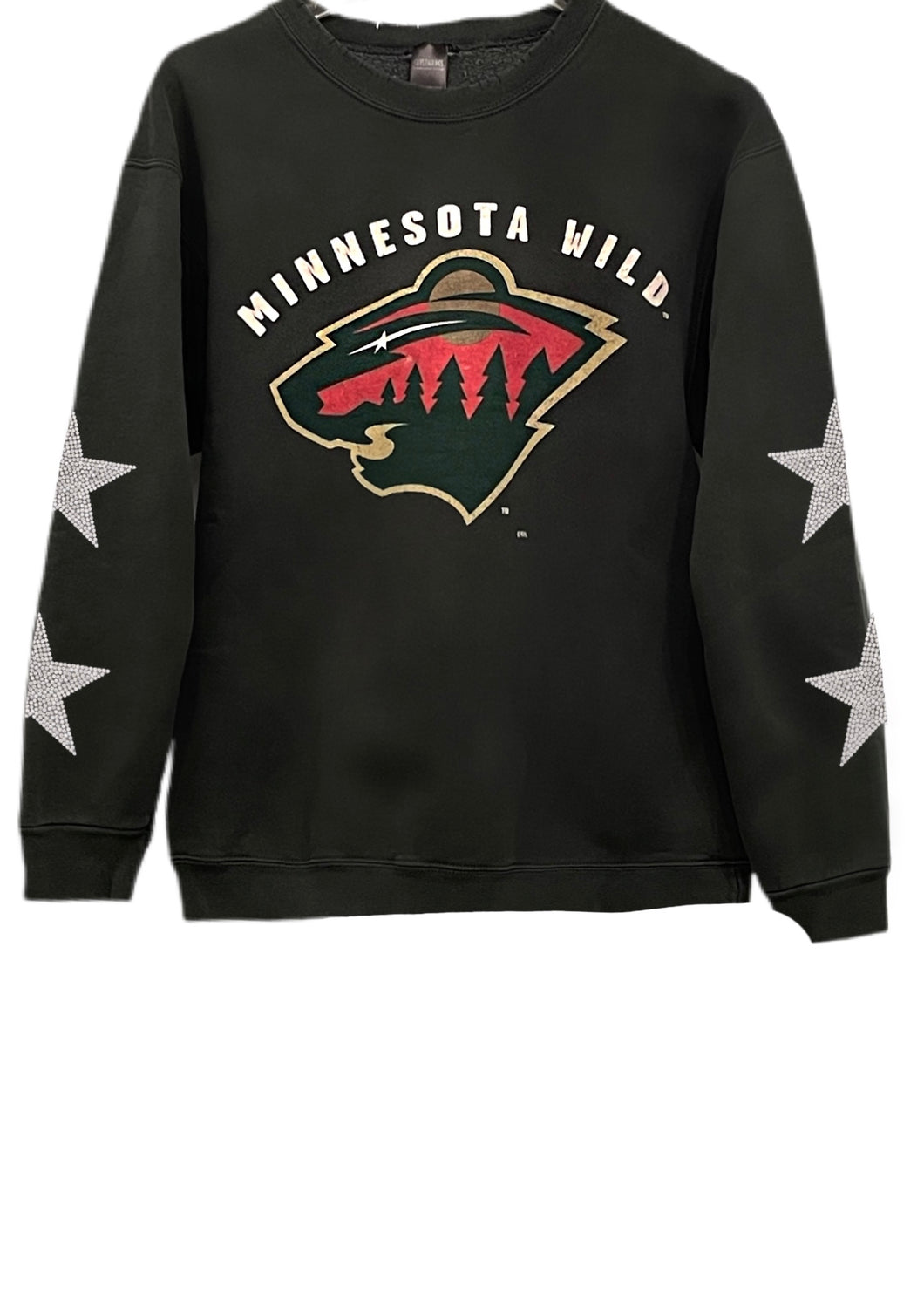 Minnesota Wild, NHL One of a KIND Vintage Sweatshirt with Crystal Star Design