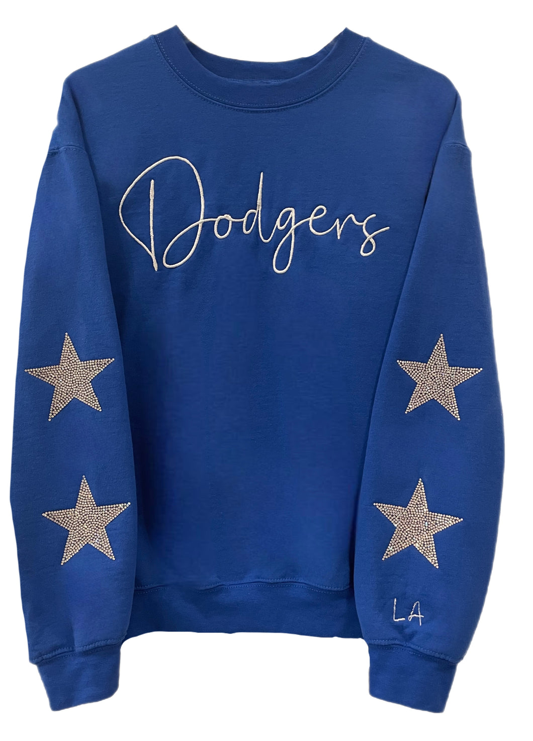 LA Dodgers, MLB One of a KIND Retro Sweatshirt with Crystal Star Desig –  ShopCrystalRags